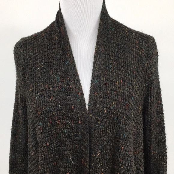3/$20 American Eagle Gray Red Knit Open Front‎ Cardigan Sweater Womens Medium - Picture 2 of 16